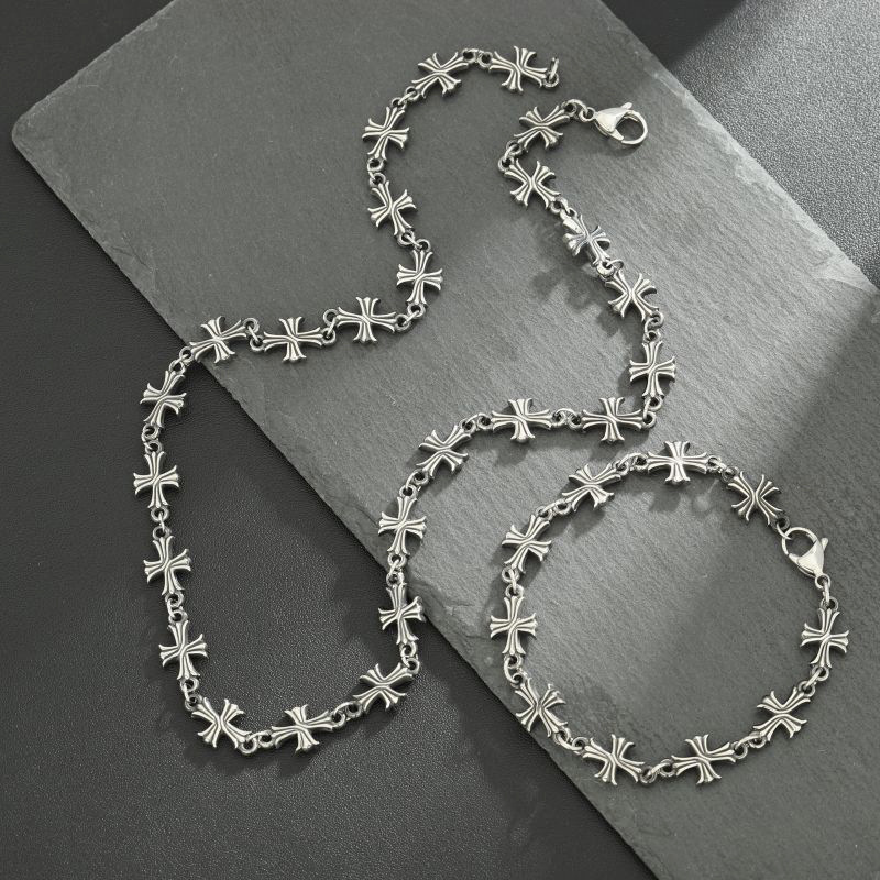 Men'S Accessories Premium - Chaîne Punk avec collier croisé pour