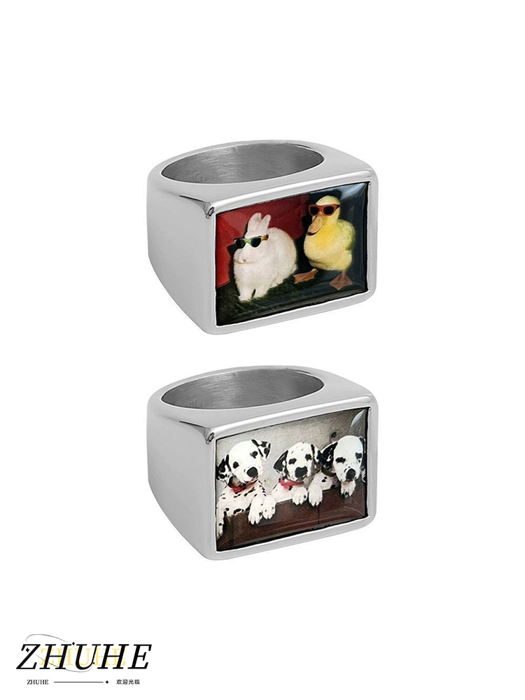 Men Accessories Photos - Bague signet en alliage de cuivre