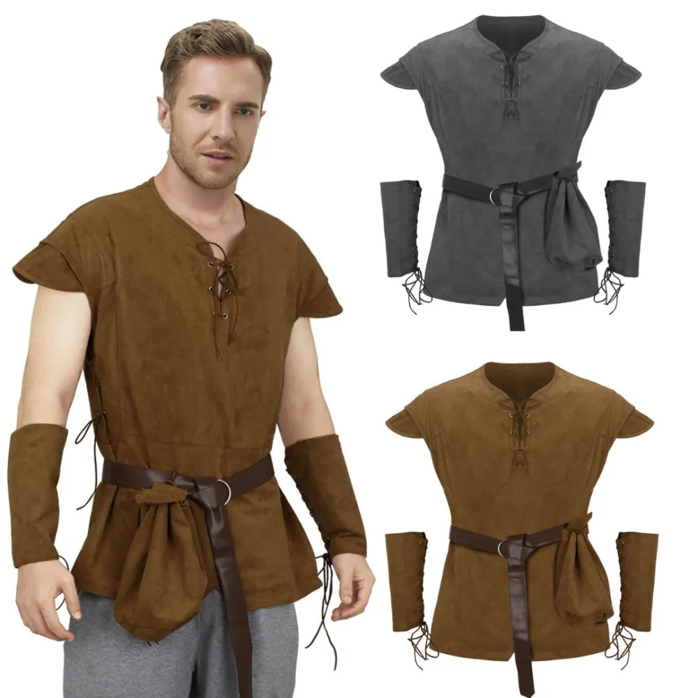 Medieval Men'S Accessories - Tunique médiévale pour homme à lacets,