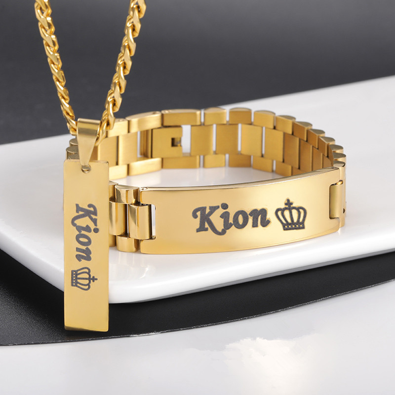 Men Accessories Gift Set - Collier personnalisé avec nom pour hommes,