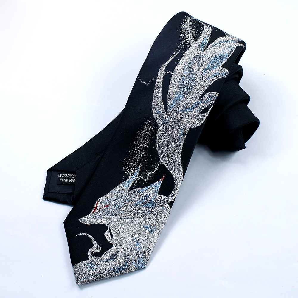 Men Accessories Photos - Cravate tendance à motif renard à