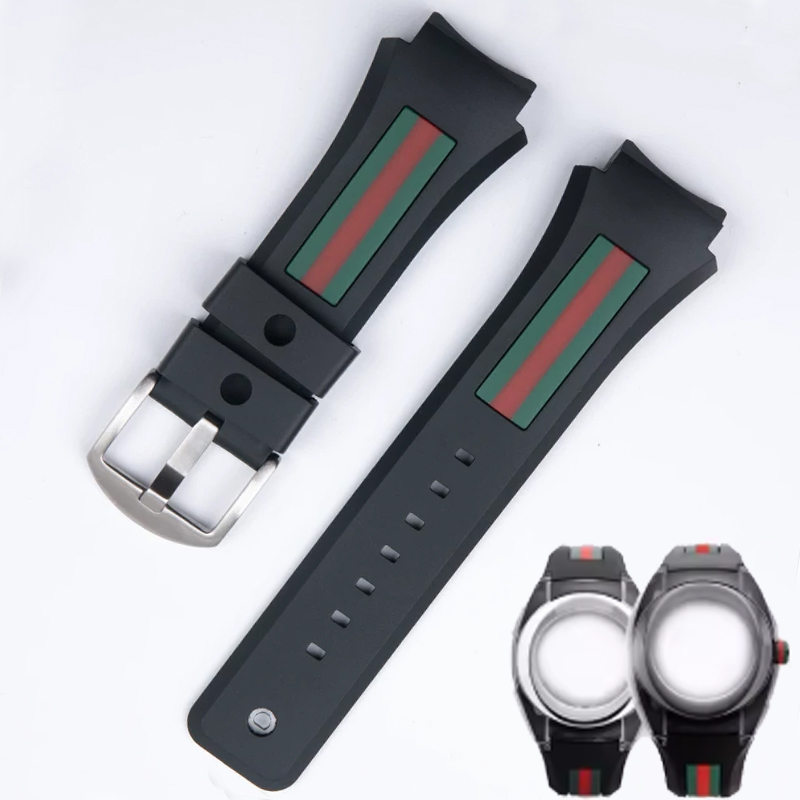 Men'S Accessories Gucci - Bracelet de montre en caoutchouc noir