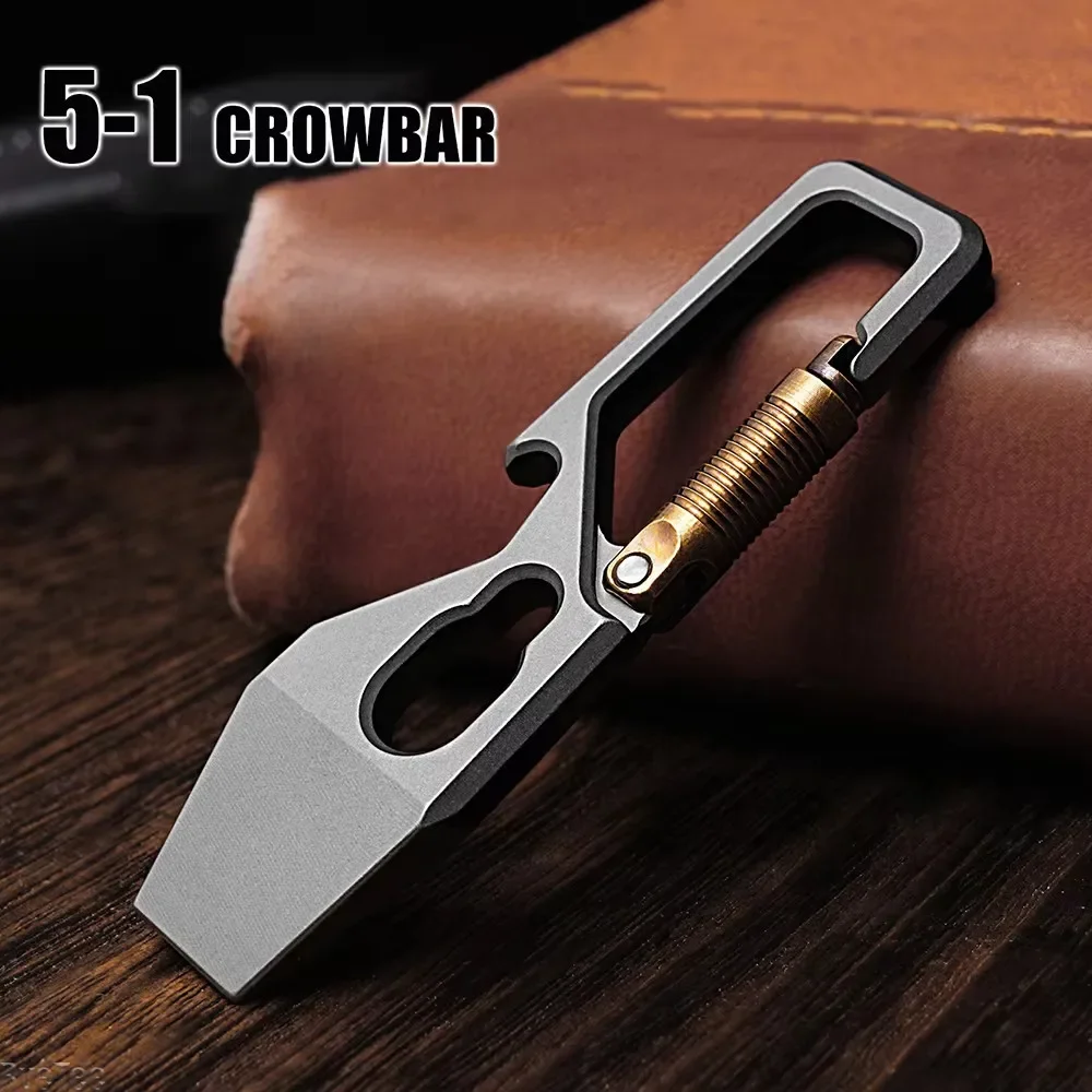 Keychain Multi Tool - Porte-clés multifonction 6cm 5-1, barre de