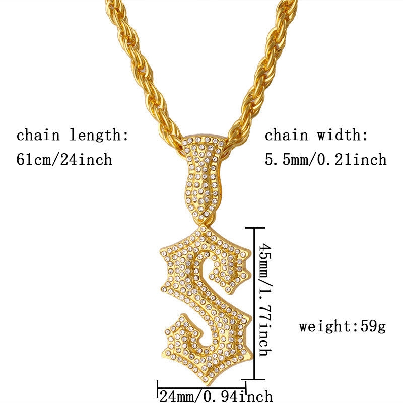 Nouveau collier hip-hop lettre - Men Accessories Singapore avis et prix