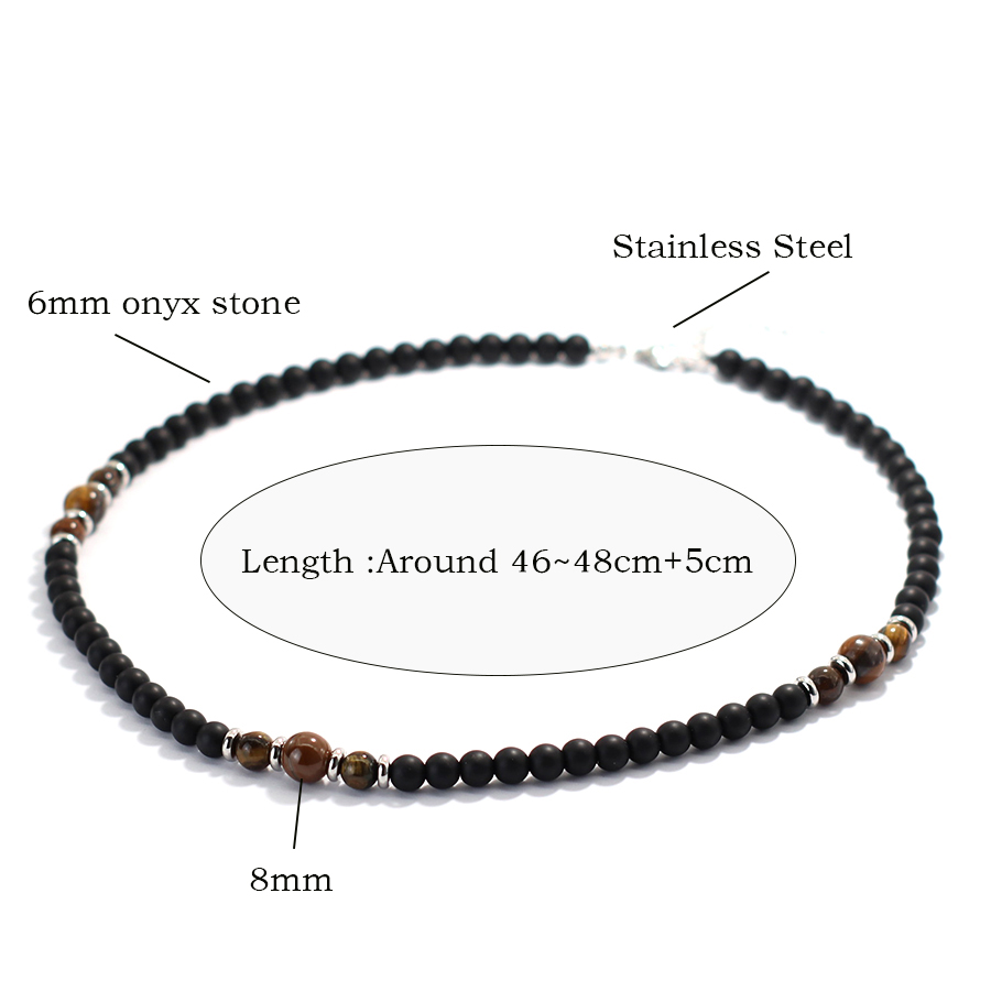 Collier en pierre d'onyx natur - Men'S Accessories Premium avis et prix